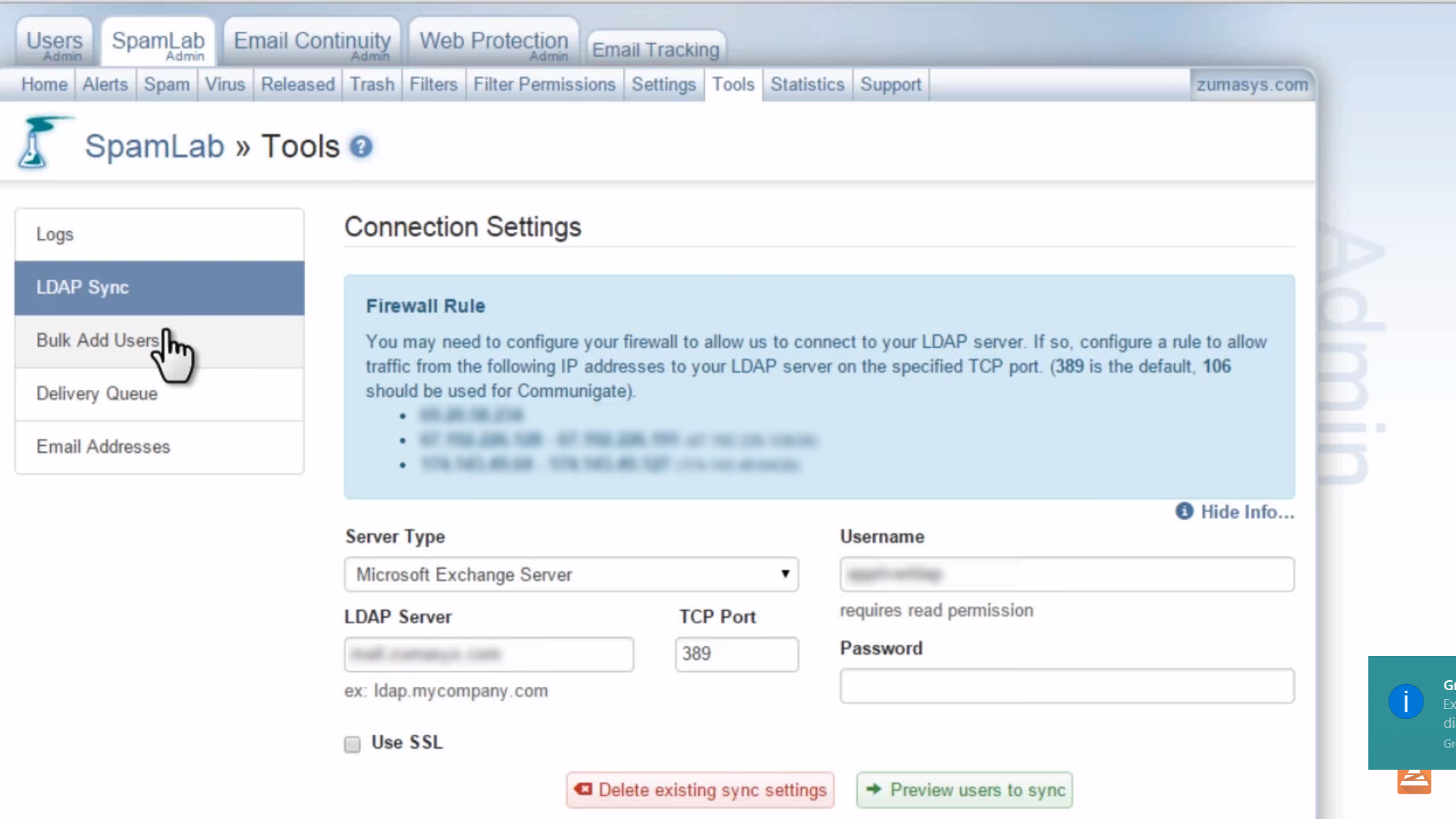 Configuring LDAP settings in Appriver Configuring LDAP settings in Appriver