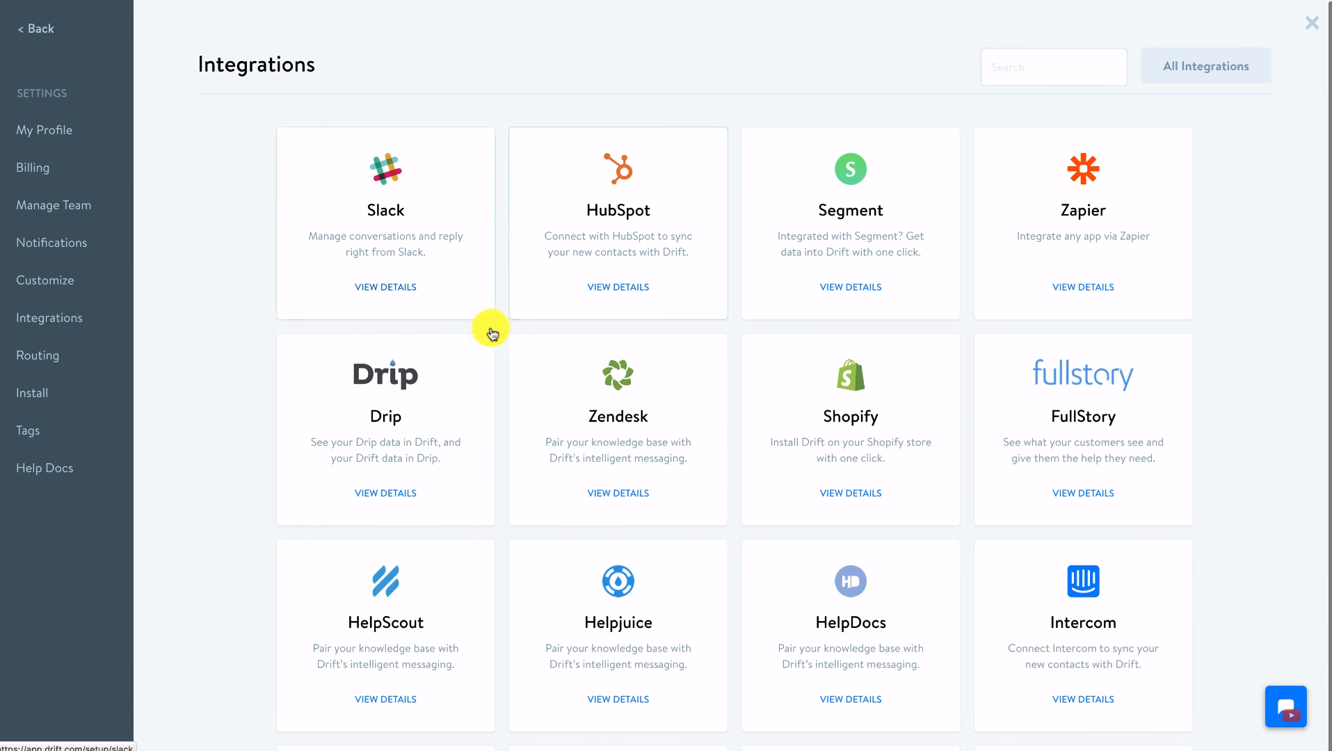 Drift Integrations Drift Integrations