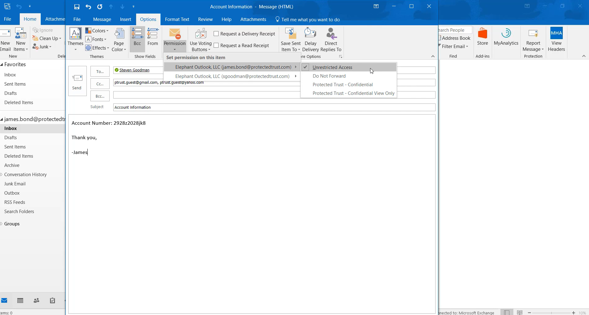 Setting permissions in Office 365 Message Encryption Setting permissions in Office 365 Message Encryption