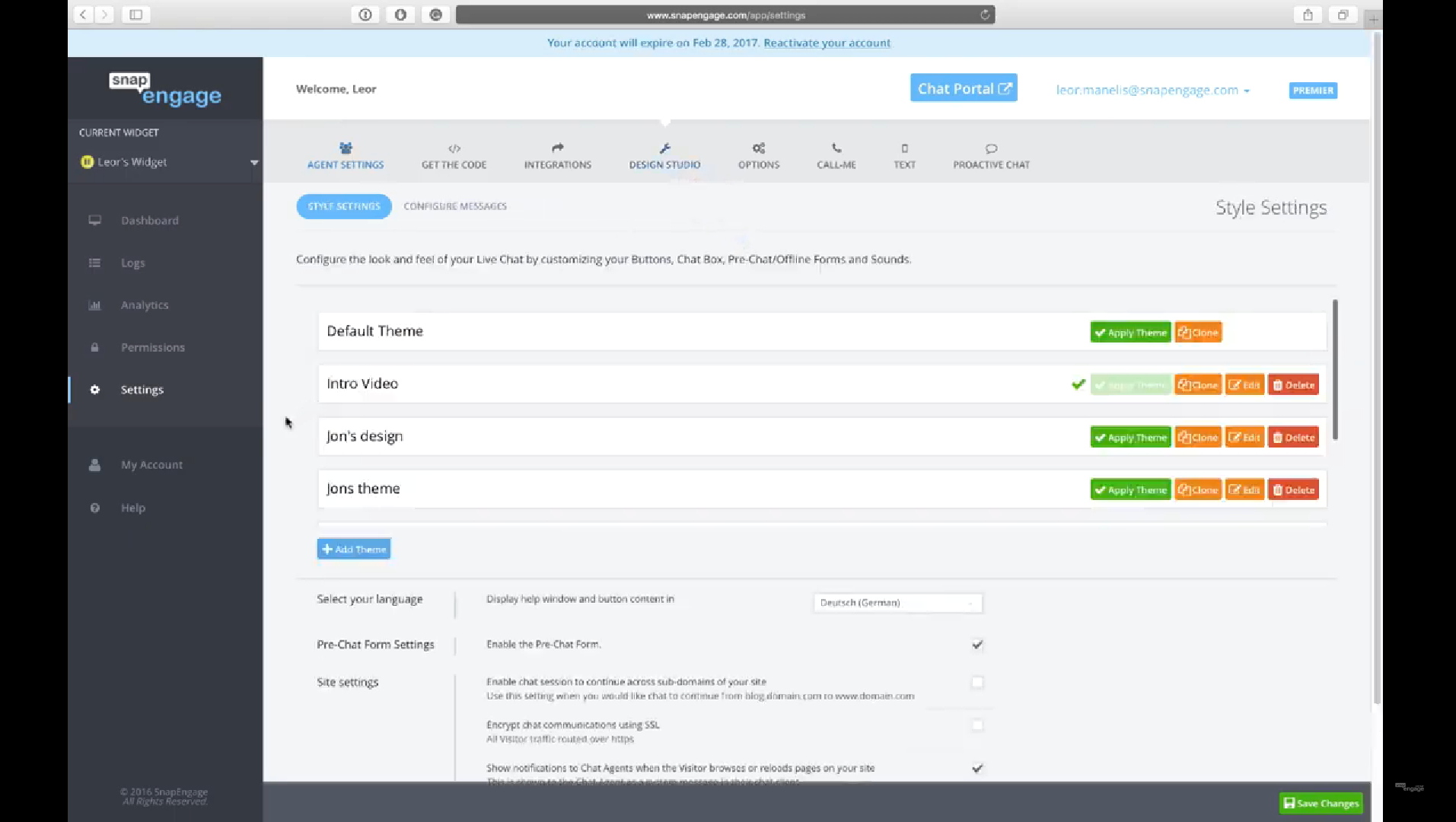 SnapEnage Design Studio editor SnapEnage Design Studio editor