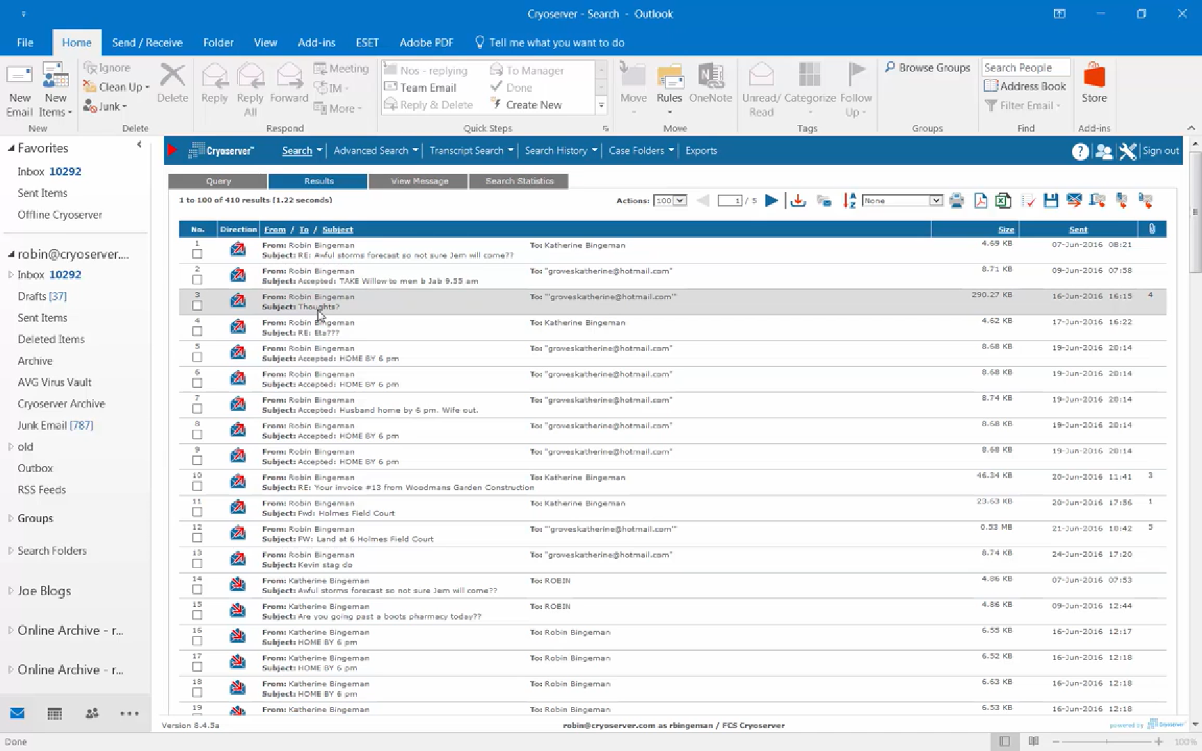 Cryoserver end user archive search results Cryoserver end user archive search results