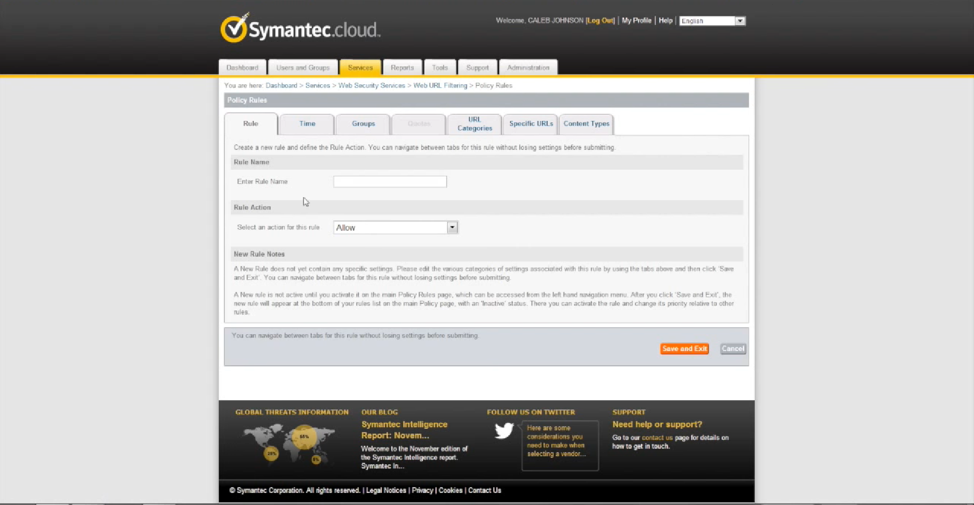 Symantec Cloud Policy Rules Symantec Cloud Policy Rules