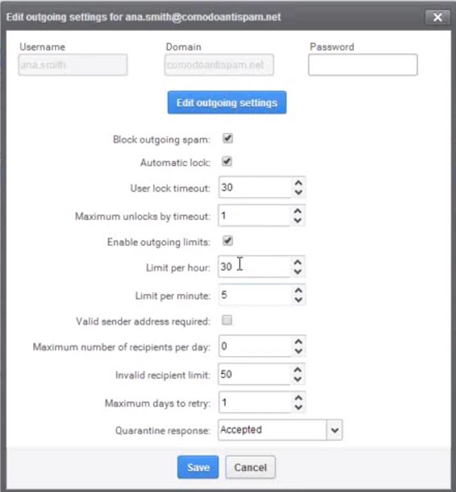 Outgoing email settings in Comodo Dome Antispam Outgoing email settings in Comodo Dome Antispam
