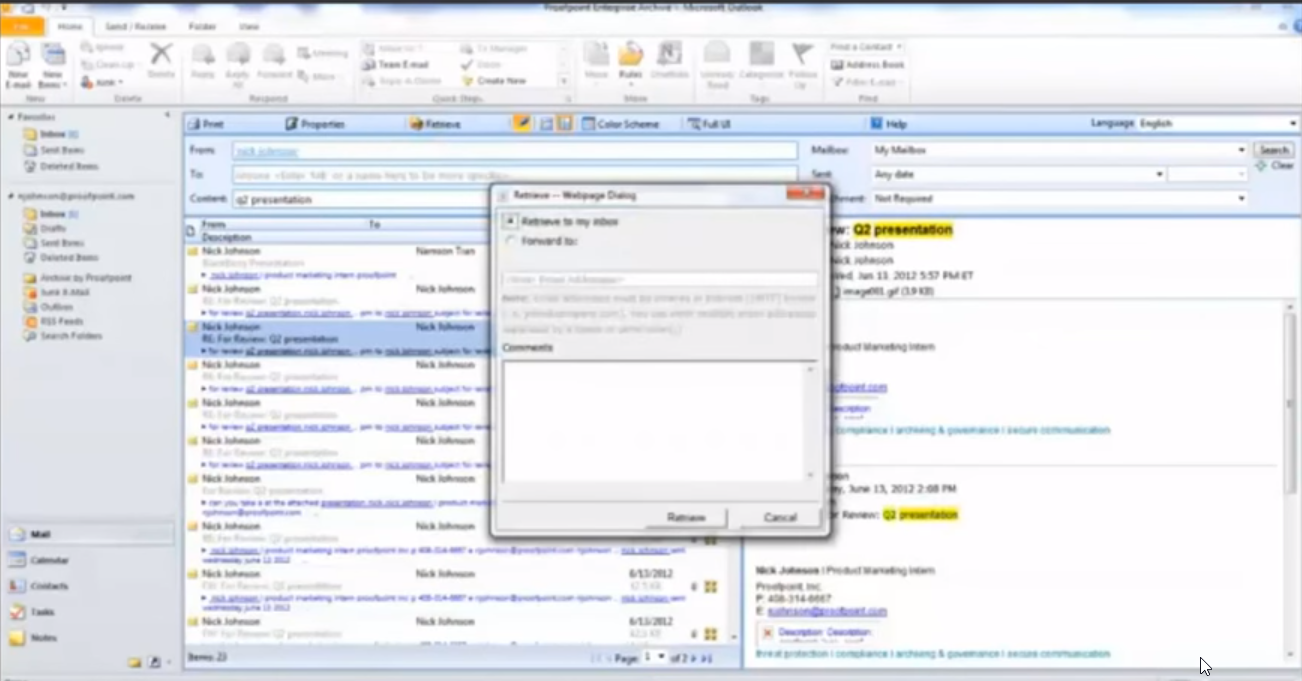 Proofpoint Enterprise Archive Demo 1 Proofpoint Enterprise Archive Demo 1