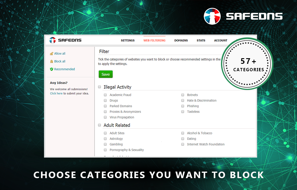 SafeDNS URL categories for web filtering SafeDNS URL categories for web filtering